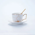 Axyaa Marble Ceramic Tea Set 200ml Nordic Coffee Cup Saucer Spoon Matt Porcelain