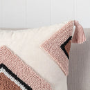 Axyaa Pink Rainbow Tufted Diamond Pillow Cover for Living Room Girls Room