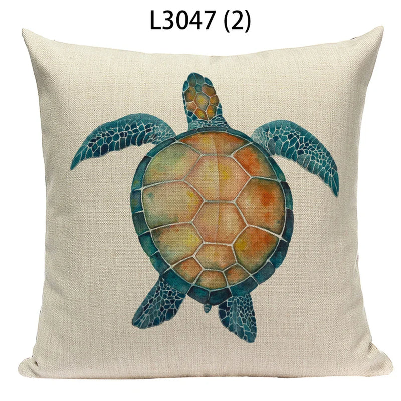 Axyaa Ocean Life Pillow Covers for Home Decor
