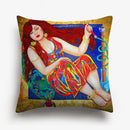 Axyaa Watercolor Turkish Evil Eye Cushion Cover Arabian Girl Portrait Pillow Case