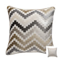 Axyaa Velvet Cushion Cover Zigzag Pattern Soft Pillow Cover in Grey Coffee Blue - 45x45cm/30x50cm/50x50cm