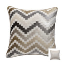 Axyaa Velvet Cushion Cover Zigzag Pattern Soft Pillow Cover in Grey Coffee Blue - 45x45cm/30x50cm/50x50cm