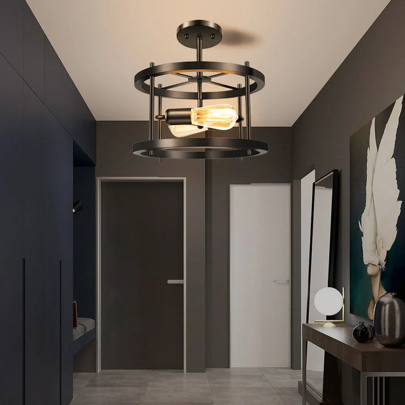 Axyaa Round Iron Ceiling Lamp for Home Decor
