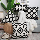 Axyaa Geometric Tufted Cushion Cover, Black and White, Home Decor, 45x45cm, 30x50cm