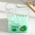 Axyaa Kawaii Strawberry Milk Carton Glass Cup - 380ml Square Creative Breakfast Cup