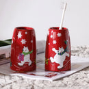 Axya Bear Christmas Bathroom Set: Toothbrush Holder, Lotion Bottle, Cup, Soap Dispenser
