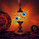 Axyaa Vintage Mosaic Glass Table Lamp Handcrafted Art Deco Bedside Night Light