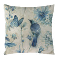 Blue Flowers & Birds Pattern Cushion Cover, Axyaa Home Decor Pillow Case