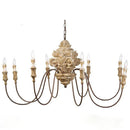 Axyaa Classic Wooden Chandelier: Mid Century Living Room Lighting Fixture