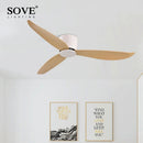 Axya Low Floor DC Motor Ceiling Fan Remote Control White Black 30W Simple Home Fan