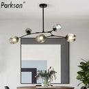 Axyaa Modern Nordic Glass Chandelier - Black Gold Loft Living Room Bedroom Hanging Lamp