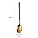 Axyaa Stainless Steel Long Coffee Spoon Set Vintage Tableware Teaspoons Dessert Ice Cream