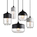 Nordic Modern LED Pendant Light Wood Color Glass Hanging Lamp Axyaa