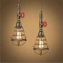 Axyaa Iron Water Pipe Pendant Lights: Retro Industrial Steam Punk Ceiling Hanging Lamp