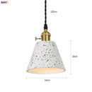 Axyaa Nordic White Cement Pendant Lights: Modern Hanging Lamp for Bar, Living Room, Kitchen