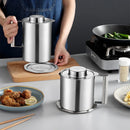 Axyaa Stainless Steel Oil Bottle Filter Dispenser Seasoning Pot Storage Can