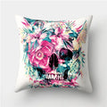 Axyaa Halloween Floral Skull Print Cushion Cover - Nordic Style 45X45CM