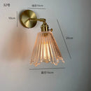 Axyaa Green Glass Copper Wall Sconce Modern Nordic Lighting