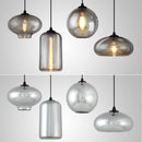 Axyaa Retro Gray Glass Industrial Pendant Light for Dining, Bar, and Stairs E27