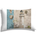 Axyaa Sea Lighthouse with Shells Plush Pillowcase for Home Decoration