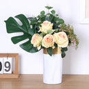 Nordic Marble & Gold Trim Vase by Axyaa - Modern Ceramics for Home Decor