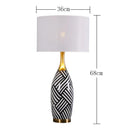 Zebra Stripes Ceramic Table Lamps by Axyaa - Home Decor, EU Plug, 110v 220v E27 Bulb