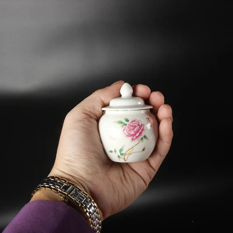 Axya Ceramic Tea Cans: Elegant Kitchen & Desktop Storage Jars for Condiments, Candy, Fruit.