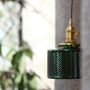 Axyaa Nordic Green Glass LED Pendant Light - Vintage Hanging Lamp