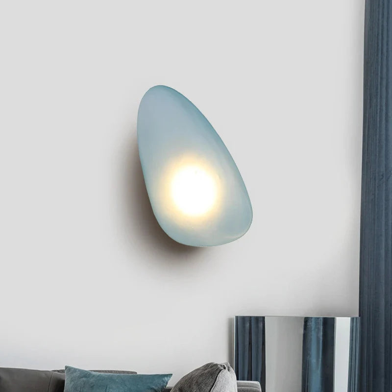 Axyaa Nordic Glass Pebble Wall Light Living Room Bedroom Luminaria