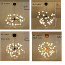 Axyaa LED Firefly Sputnik Chandelier: Modern Tree Branch Ceiling Hanging Lamp