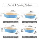 Axyaa 4-Piece Oval Baking Dish Set with Ceramic Handles - Ideal for Lasagne, Pie, Casserole