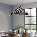 Axya Modern Nordic Fishbone Chandelier - Designer Minimalist Office Strip Light