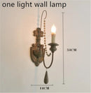 Axyaa Vintage Wood Bead Wall Sconces for Farmhouse Living Room