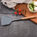 Axyaa Silicone Kitchen Utensils Set with Wooden Handles