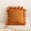 Axyaa Boho Style Cushion Cover 45x45cm Ivory Green Pink Tassles