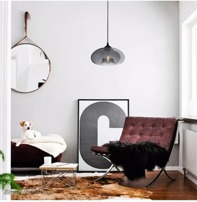 Axyaa Glass Pendant Light Modern Scandinavian Hanging Lamp Nordic Decor Lighting