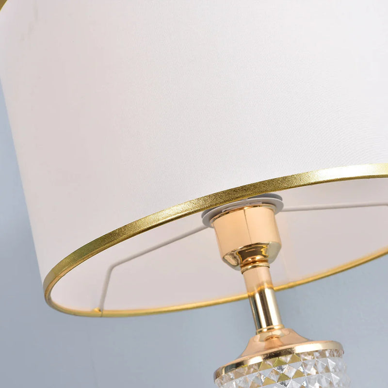 Axyaa Clear Crystal Glass LED Table Lamp for Bedroom and Living Room