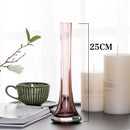 Axyaa Oblique Glass Vase for Flowers - Modern Desk Home Decor
