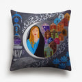 Axyaa Watercolor Turkish Evil Eye Cushion Cover Arabian Girl Portrait Pillow Case
