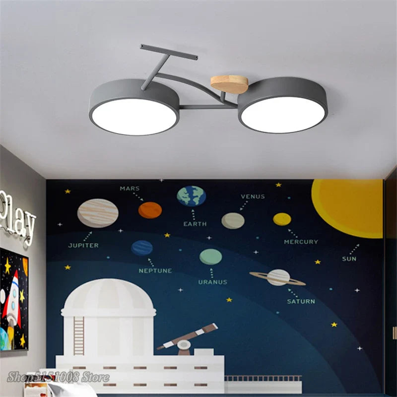 Axyaa Nordic LED Ceiling Lamp: Kids Bedroom Green White Gray Light