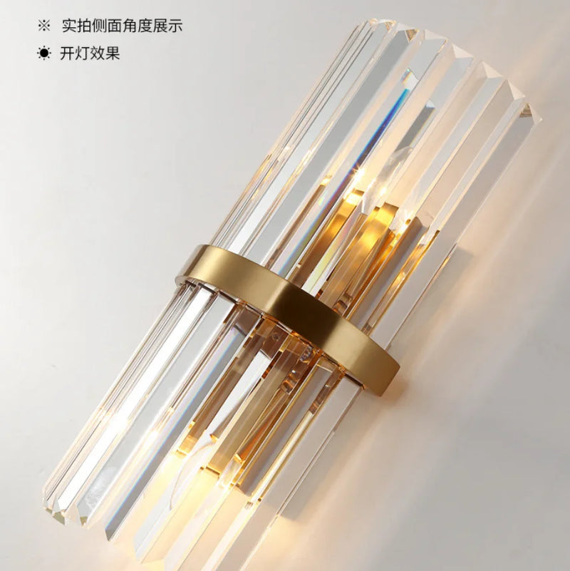 Luxury Crystal Wall Lamp Axyaa Bedroom Sconce Lights Gold Luminaria