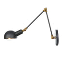 Axyaa Loft Adjustable Wall Lamp: Retro Reading Lamp, Long Arm, Iron, Bedside, Black
