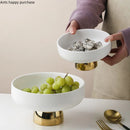 Axya White Ceramic Tall Fruit Plate Stand Tableware for Desserts and Snacks