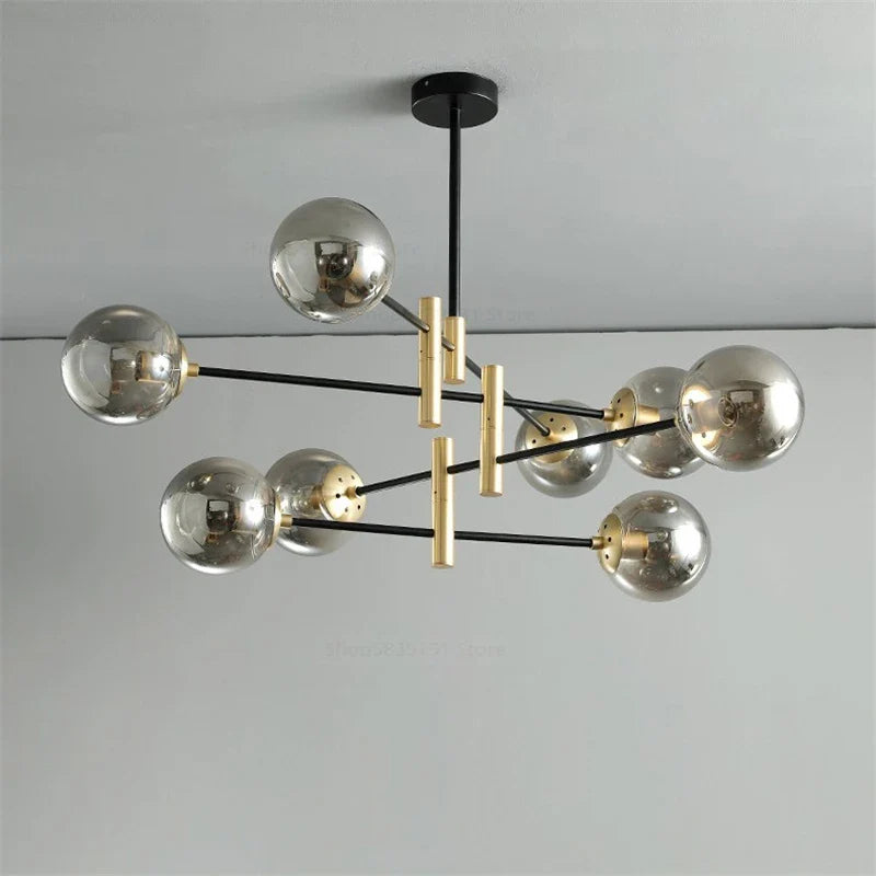 Nordic Glass Ball Chandelier Lighting for Modern Living Space by Axya