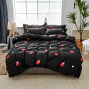 Axyaa Strawberry Pink Bedding Set: Queen & King Size Luxury Duvet Cover Set & Sheets