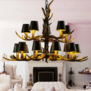 Axyaa Resin Antler Chandelier: Modern Retro Rustic Lighting for Home Decor