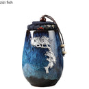 Axya Lotus Leaf Ceramic Storage Jar - Exquisite Tea Cans