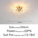 Axyaa Nordic Crystal Ball Ceiling Chandelier 3-Color Living Bedroom Lamp