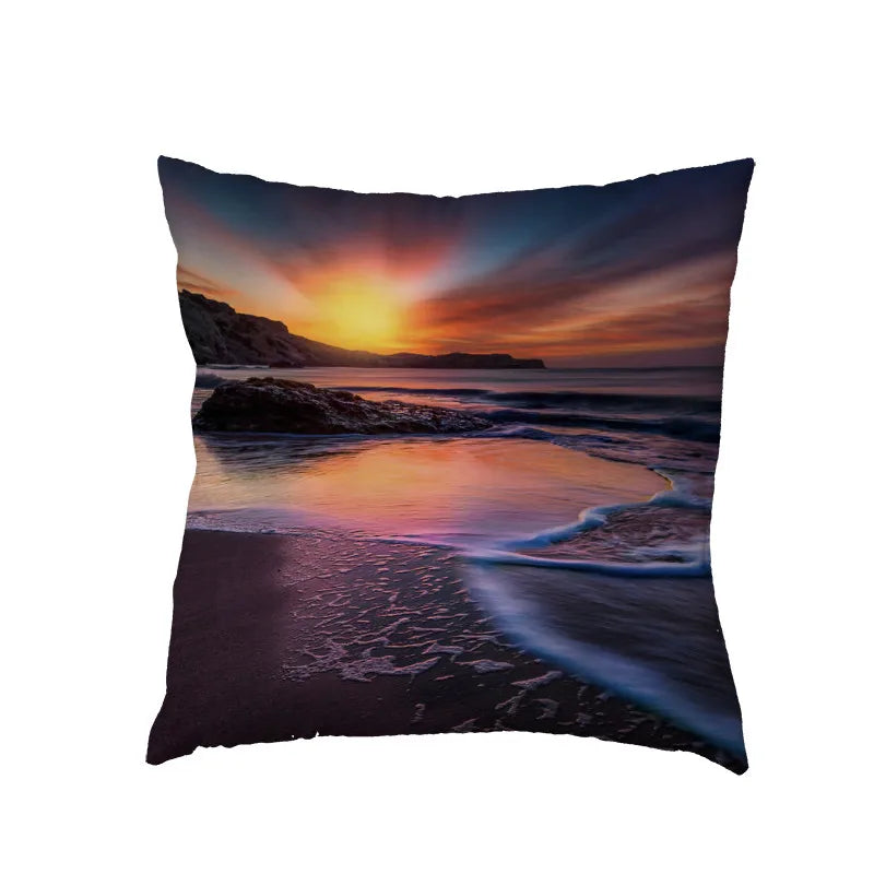 Axyaa Waterfall Maple Lake Forest Decor Pillow Cover Case