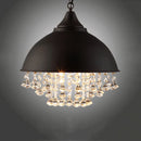 Axyaa Vintage Iron Crystal Chandelier Pendant Lamp